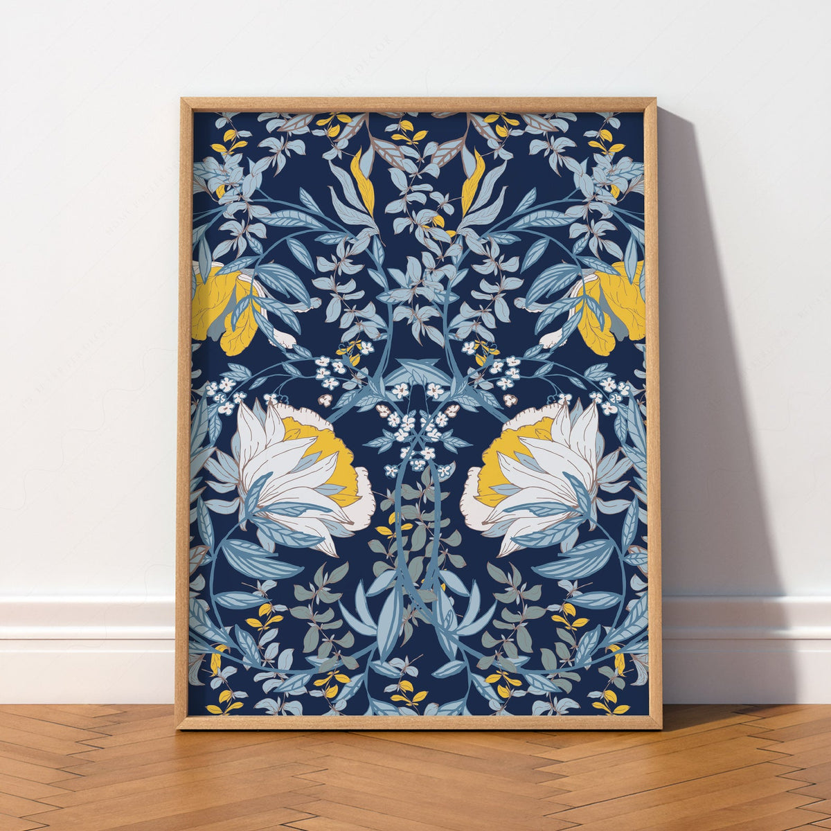William Morris Blue Floral Art Print – Botanical Wall Art Poster