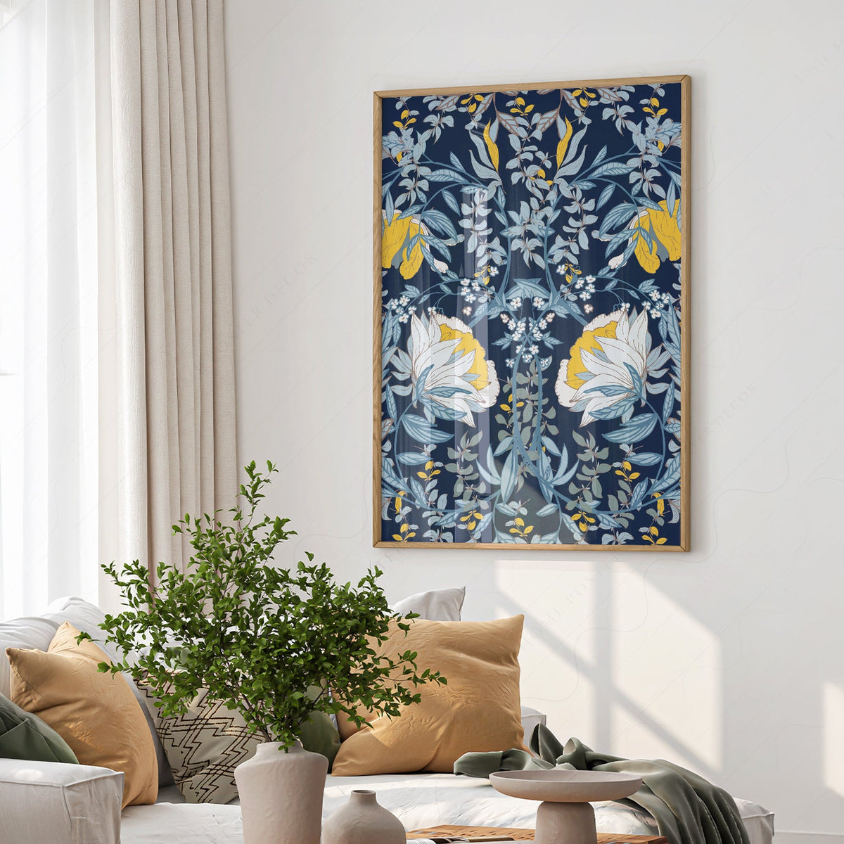 William Morris Blue Floral Art Print – Botanical Wall Art Poster