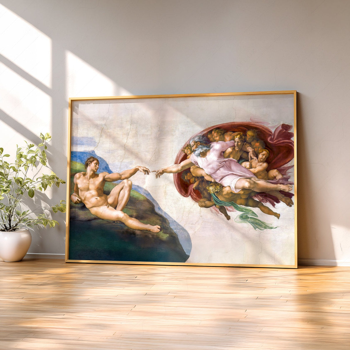 Michelangelo Creation of Adam Print – Renaissance Masterpiece Wall Art