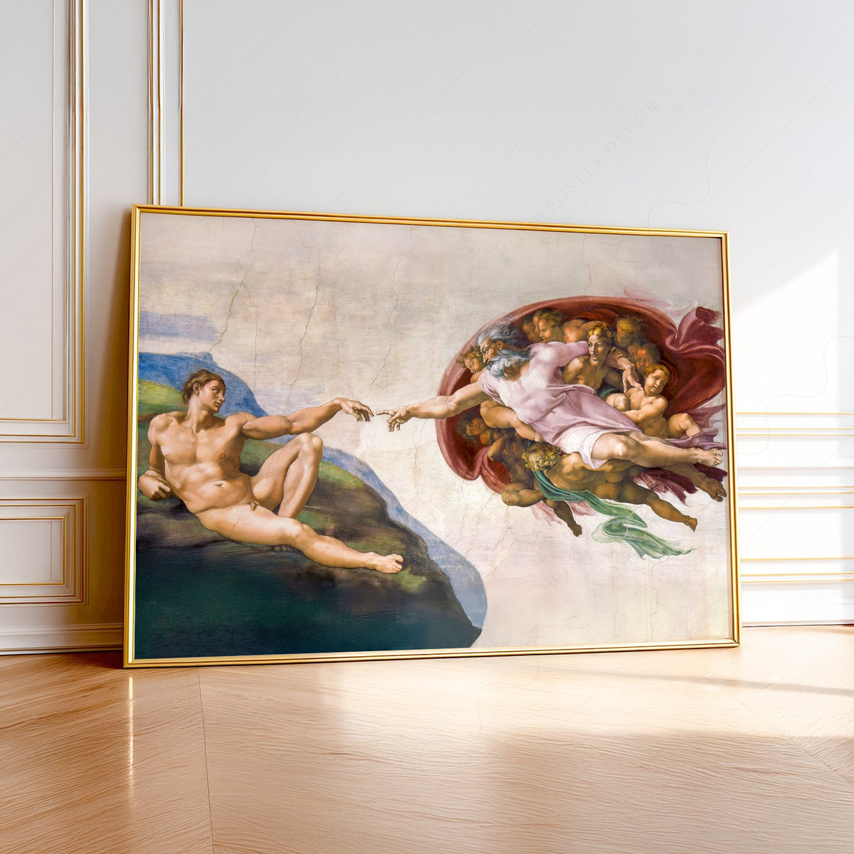 Michelangelo Creation of Adam Print – Renaissance Masterpiece Wall Art
