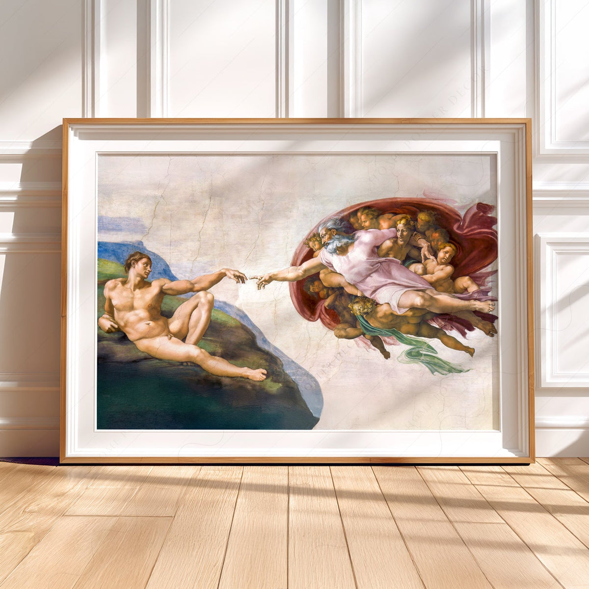 Michelangelo Creation of Adam Print – Renaissance Masterpiece Wall Art