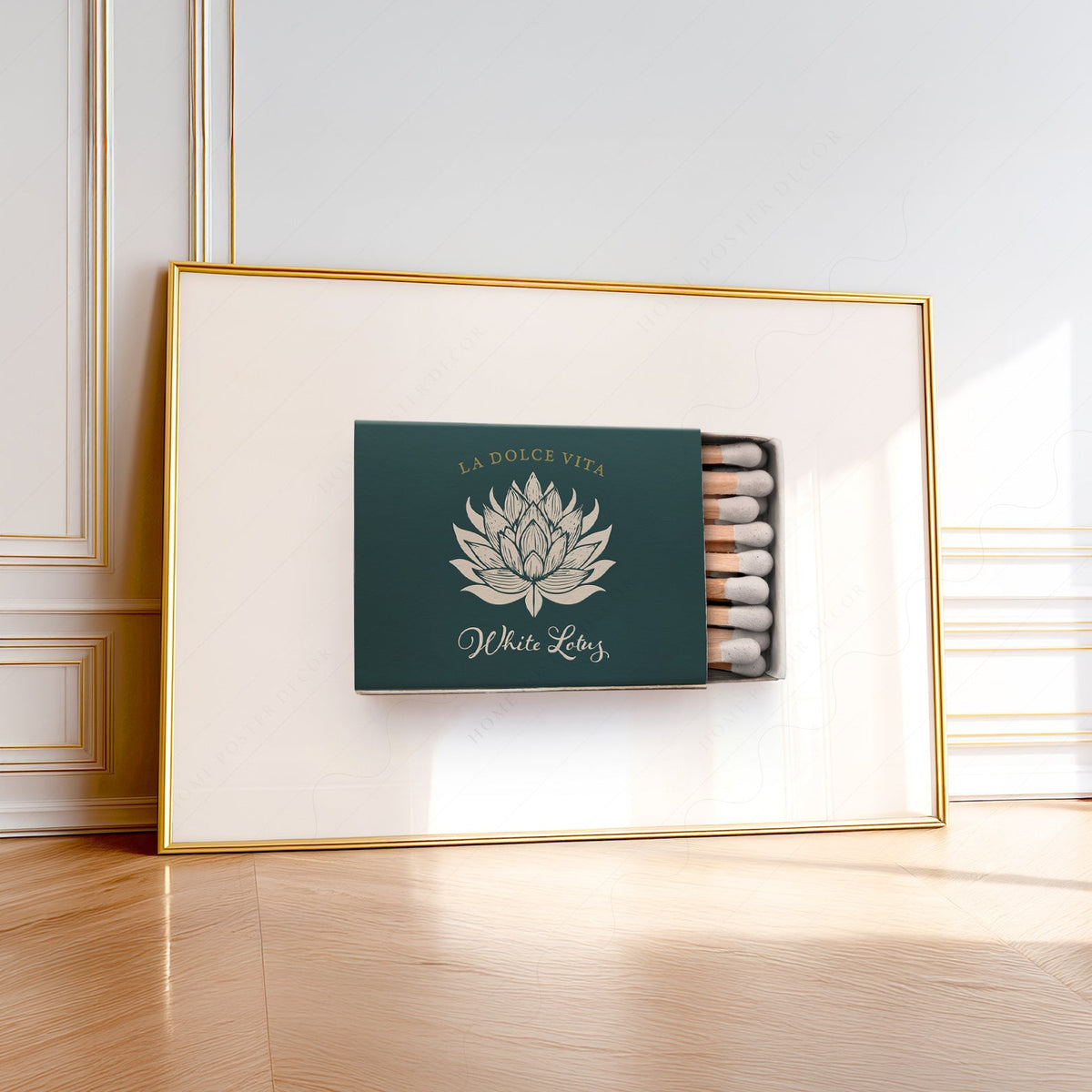 White Lotus Matchbox Print – La Dolce Vita Retro Wall Art Poster