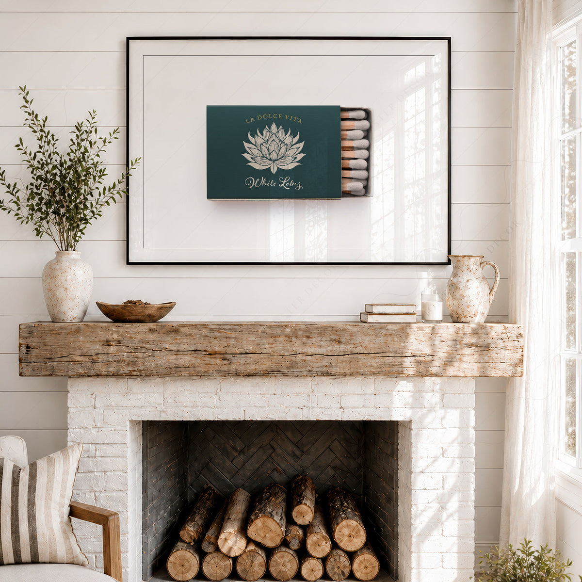 White Lotus Matchbox Print – La Dolce Vita Retro Wall Art Poster