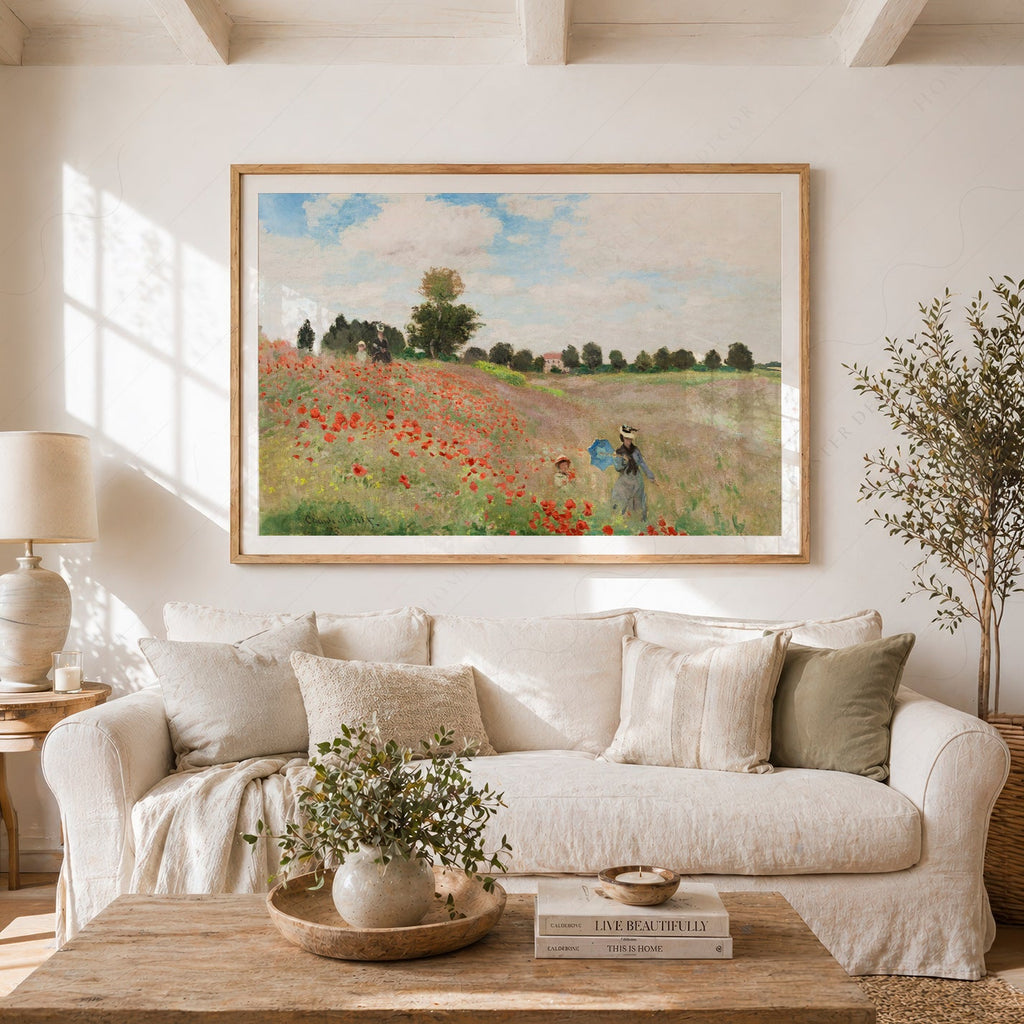 Claude Monet The Poppy Field near Argenteuil - Museum Art Print
