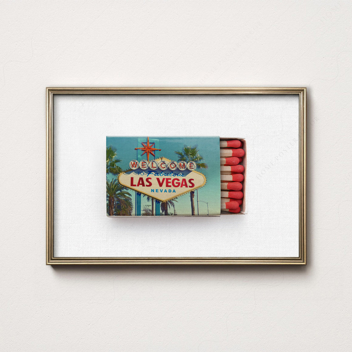 Las Vegas Welcome Sign Matchbox Print – Retro Travel Wall Art Poster