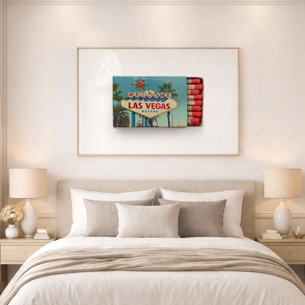 Las Vegas Welcome Sign Matchbox Print – Retro Travel Wall Art Poster