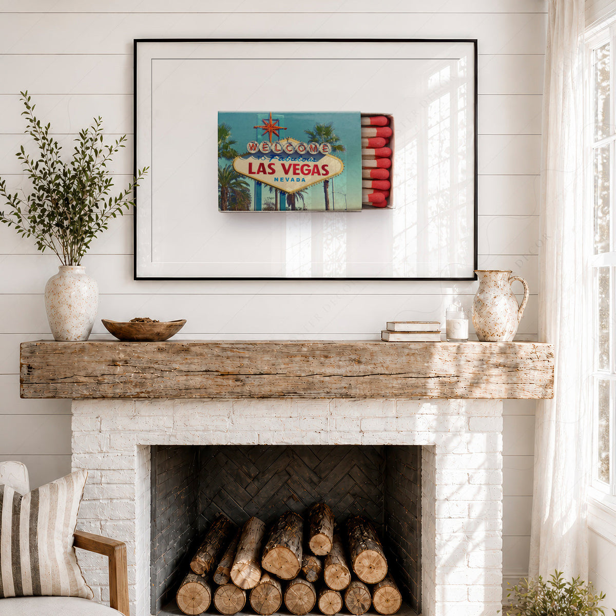Las Vegas Welcome Sign Matchbox Print – Retro Travel Wall Art Poster
