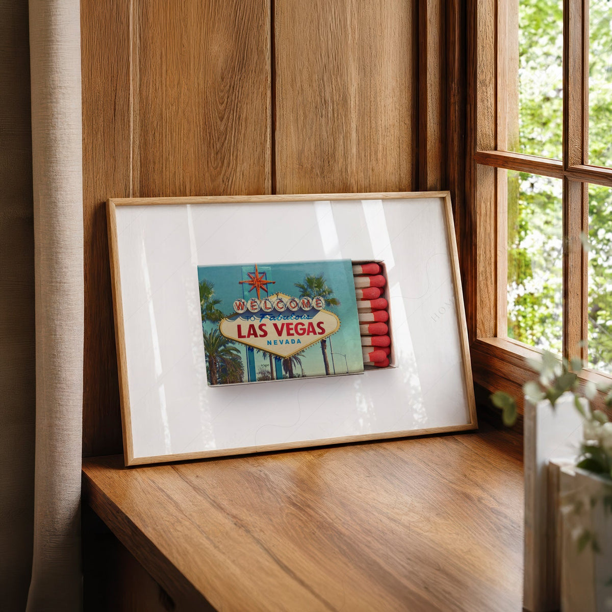 Las Vegas Welcome Sign Matchbox Print – Retro Travel Wall Art Poster