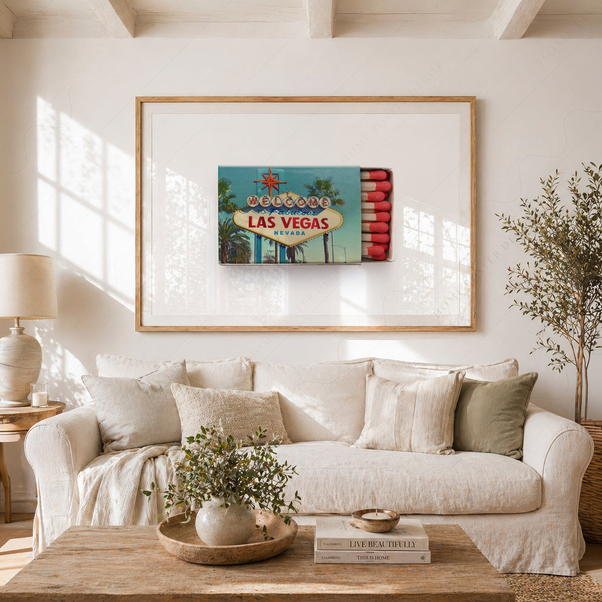 Las Vegas Welcome Sign Matchbox Print – Retro Travel Wall Art Poster