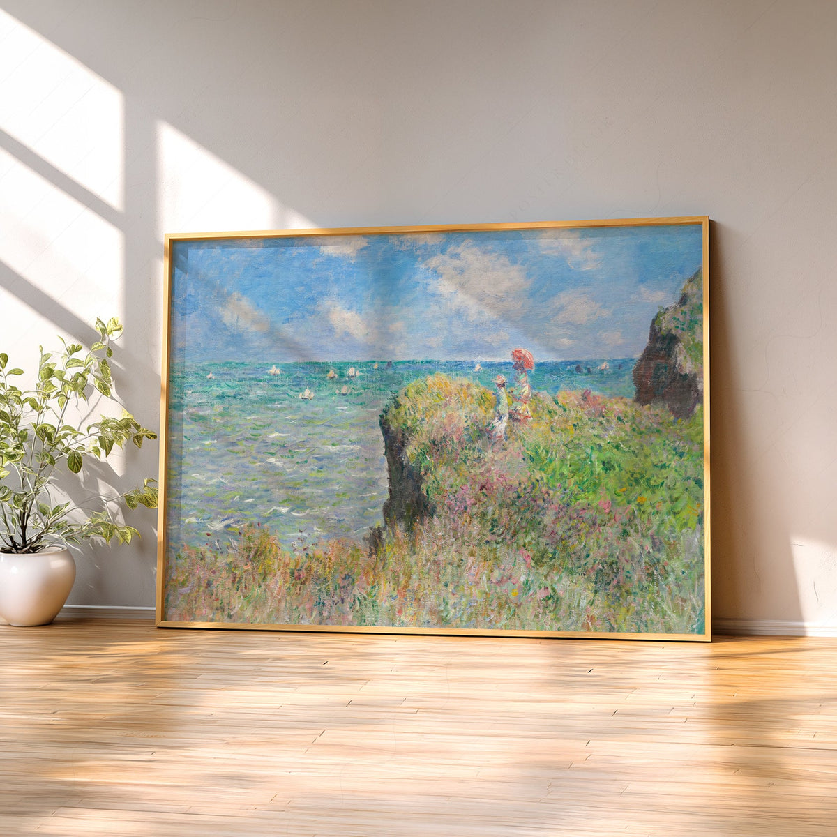 Claude Monet Cliff Walk at Pourville Art Print – Famous Painting Poster
