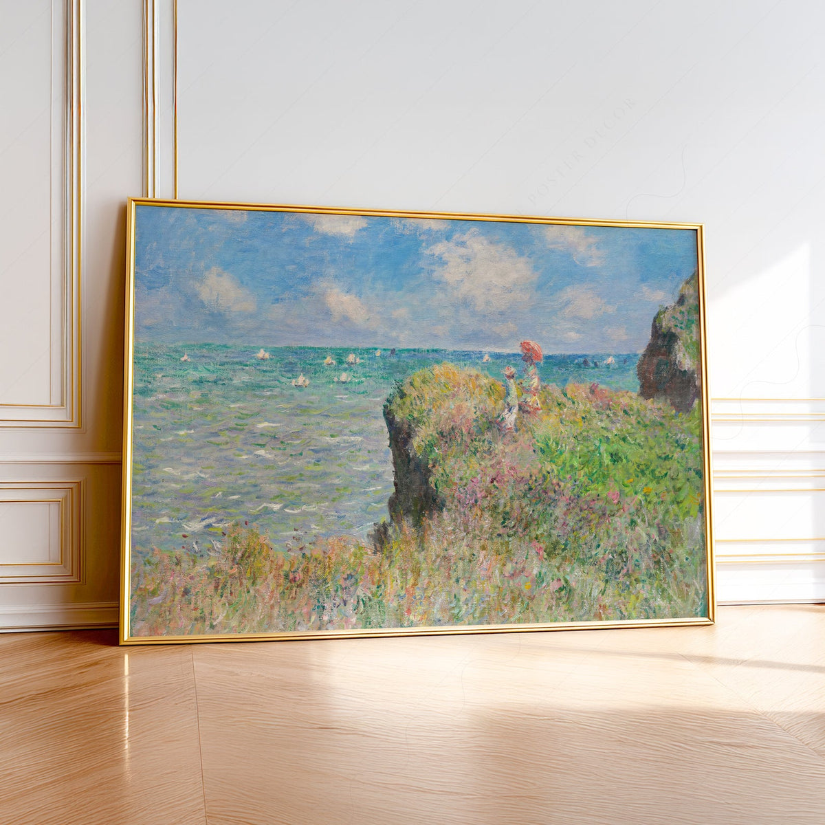 Claude Monet Cliff Walk at Pourville Art Print – Famous Painting Poster