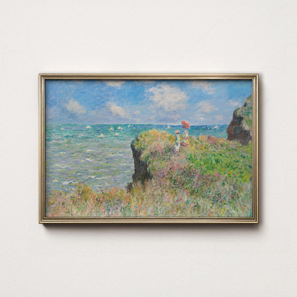 Claude Monet Cliff Walk at Pourville Art Print – Famous Painting Poster