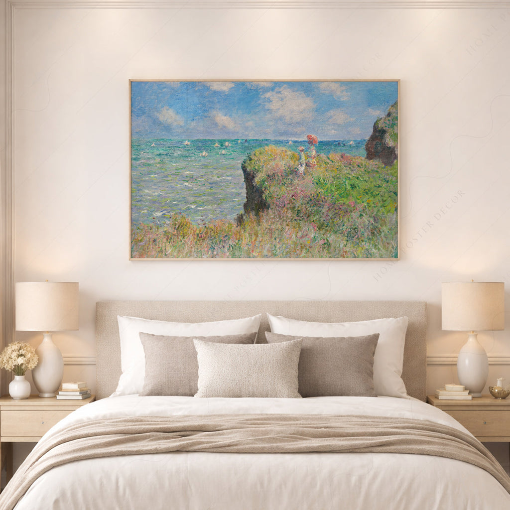 Claude Monet Cliff Walk at Pourville Art Print – Famous Painting Poster