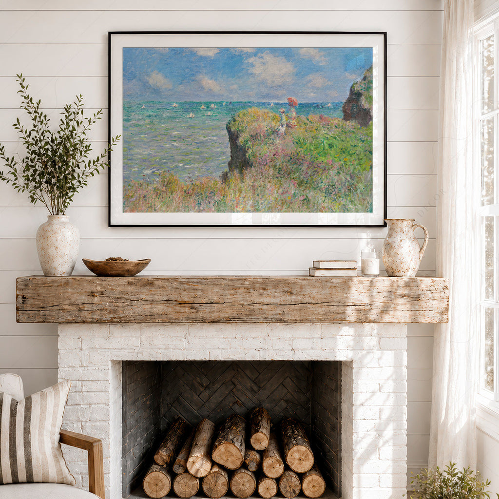 Claude Monet Cliff Walk at Pourville Art Print – Famous Painting Poster