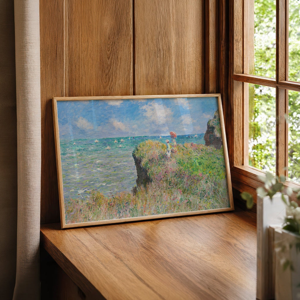 Claude Monet Cliff Walk at Pourville Art Print – Famous Painting Poster