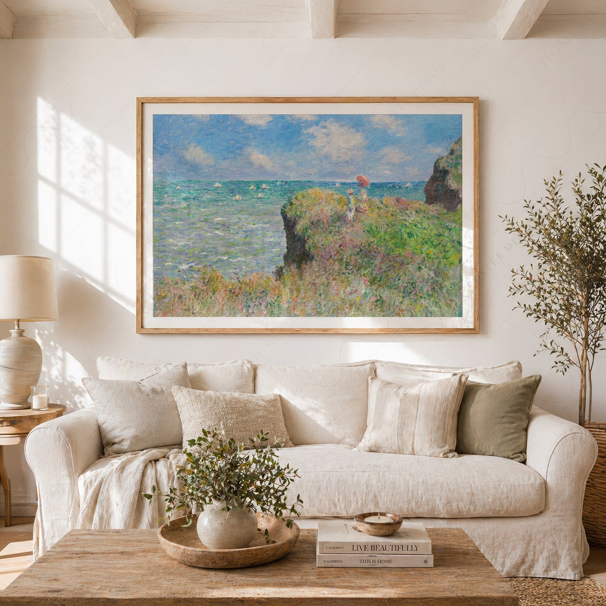 Claude Monet Cliff Walk at Pourville Art Print – Famous Painting Poster