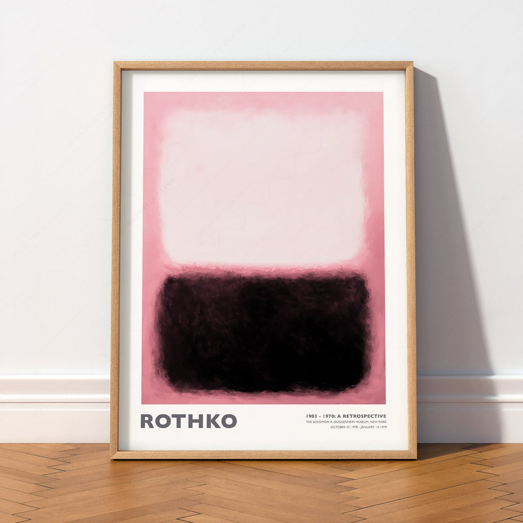 Mark Rothko Pink and Black Exhibition Print – Abstract Wall Art Poster