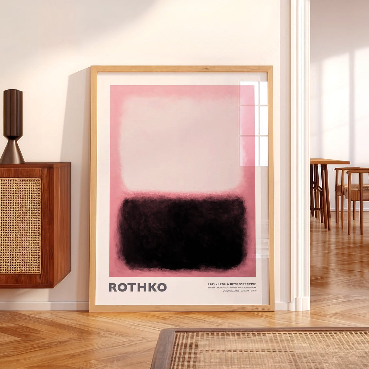 Mark Rothko Pink and Black Exhibition Print – Abstract Wall Art Poster