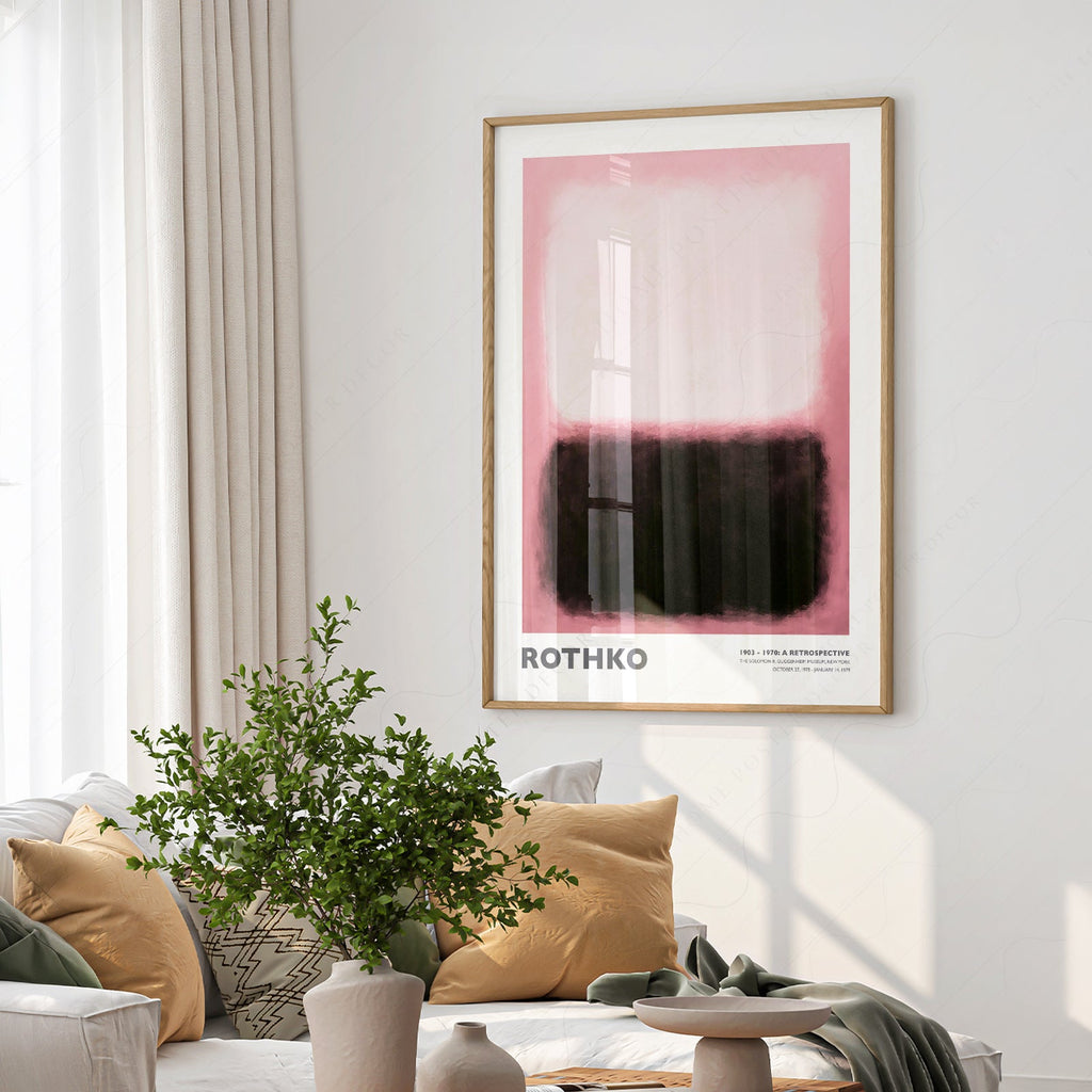 Mark Rothko Pink and Black Exhibition Print – Abstract Wall Art Poster