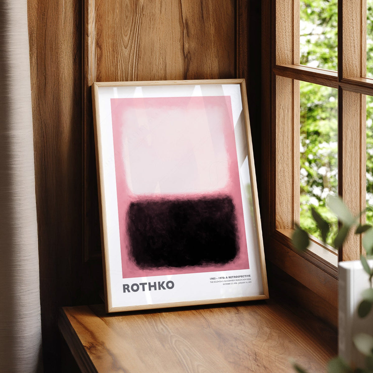 Mark Rothko Pink and Black Exhibition Print – Abstract Wall Art Poster