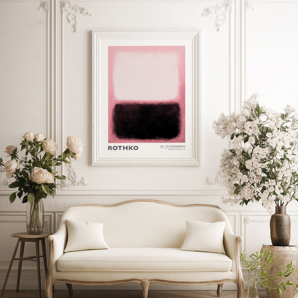 Mark Rothko Pink and Black Exhibition Print – Abstract Wall Art Poster