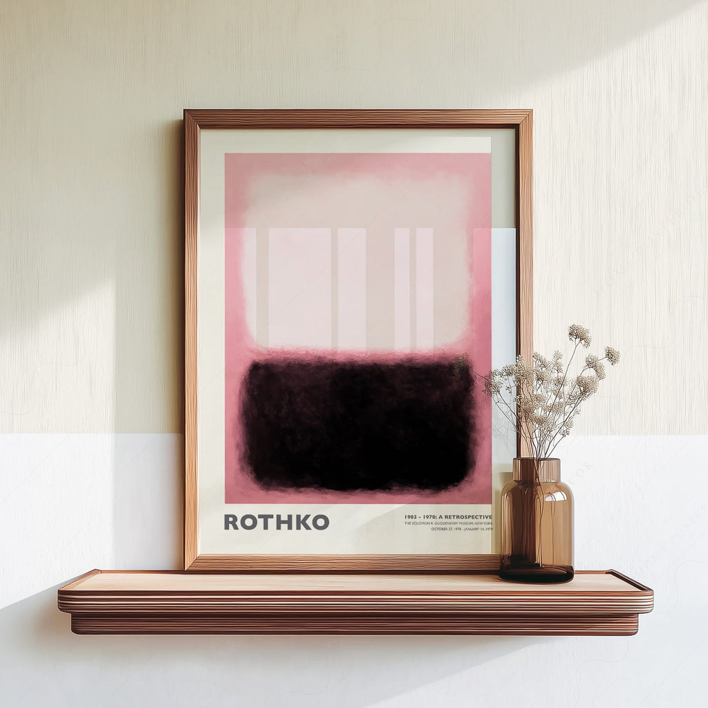 Mark Rothko Pink and Black Exhibition Print – Abstract Wall Art Poster