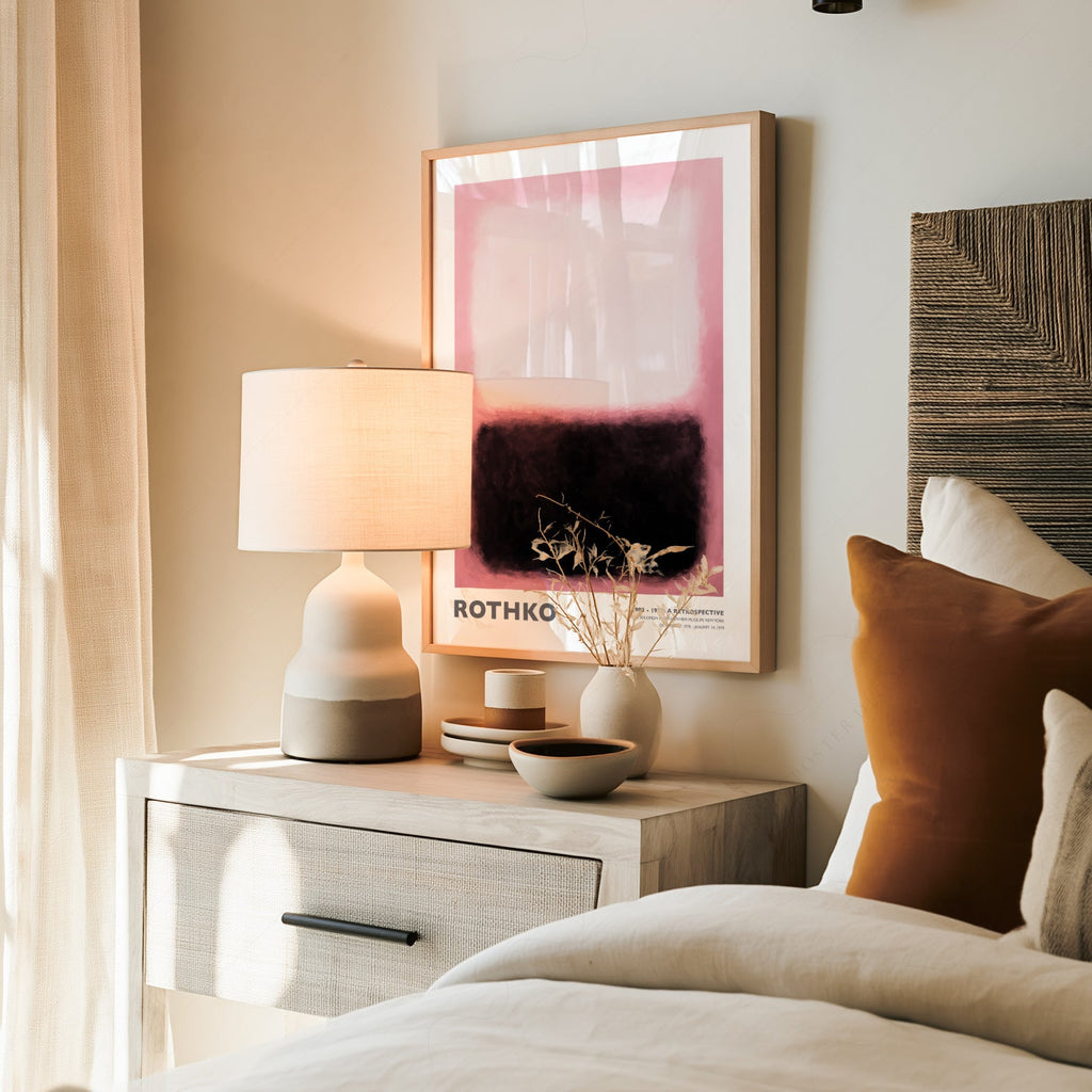Mark Rothko Pink and Black Exhibition Print – Abstract Wall Art Poster