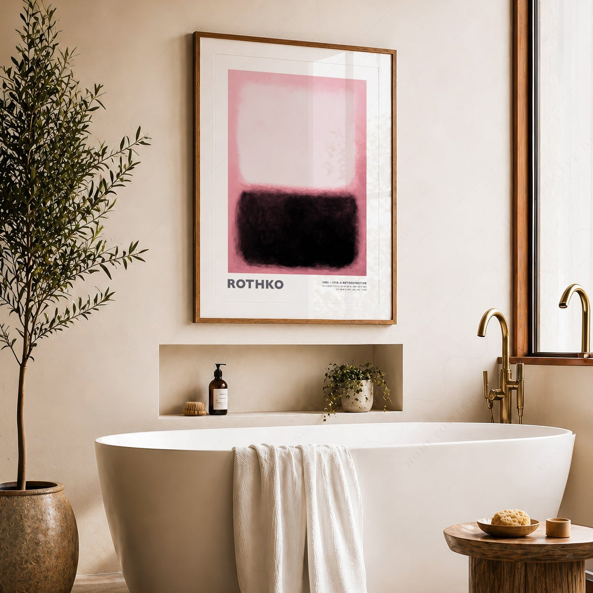 Mark Rothko Pink and Black Exhibition Print – Abstract Wall Art Poster