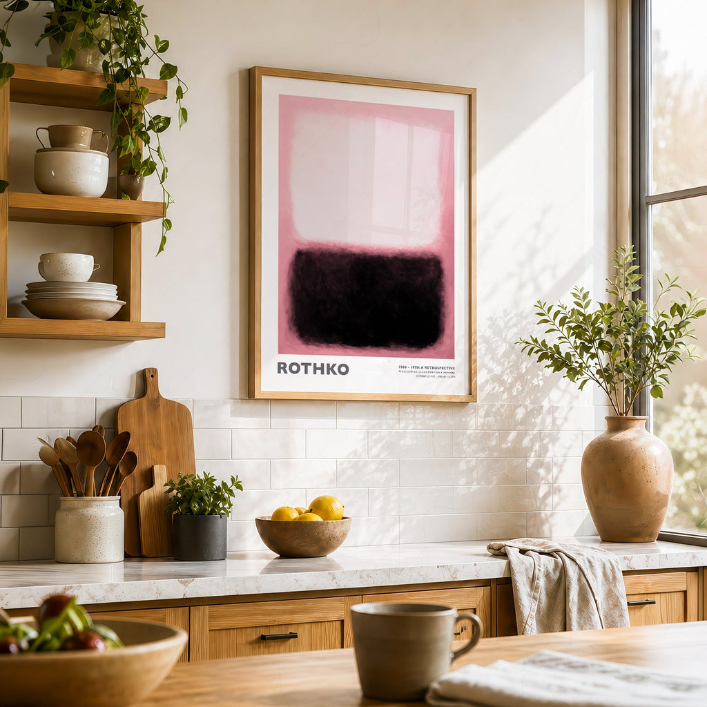 Mark Rothko Pink and Black Exhibition Print – Abstract Wall Art Poster