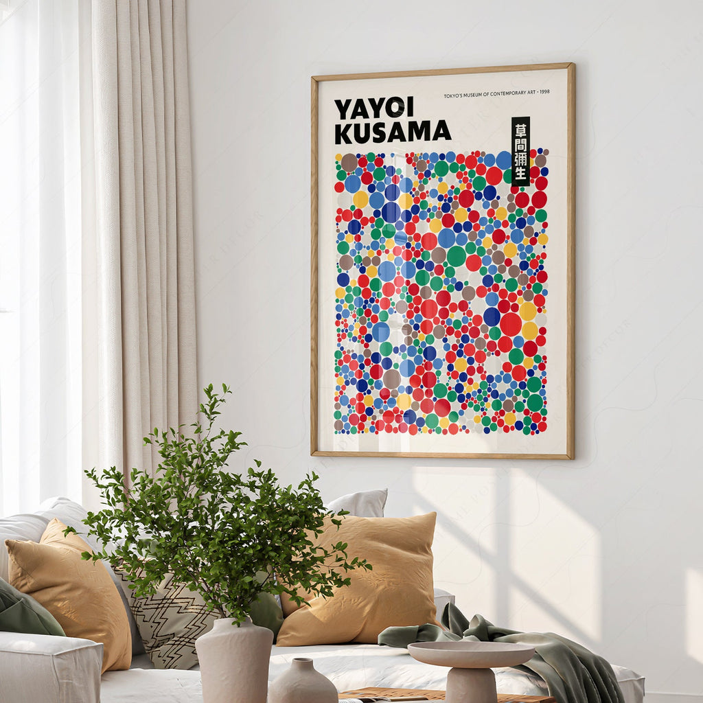 Yayoi Kusama Polka Dot Art Print – Colorful Japanese Pop Art Poster