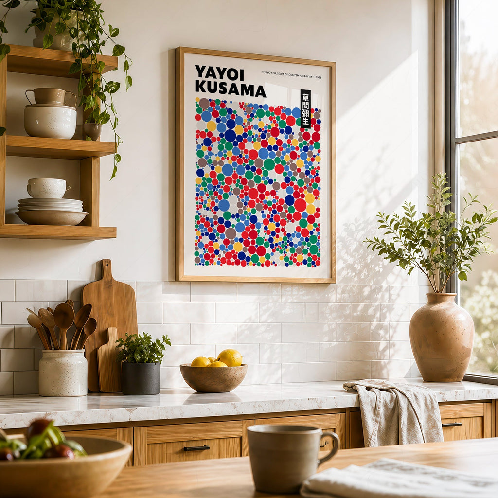Yayoi Kusama Polka Dot Art Print – Colorful Japanese Pop Art Poster