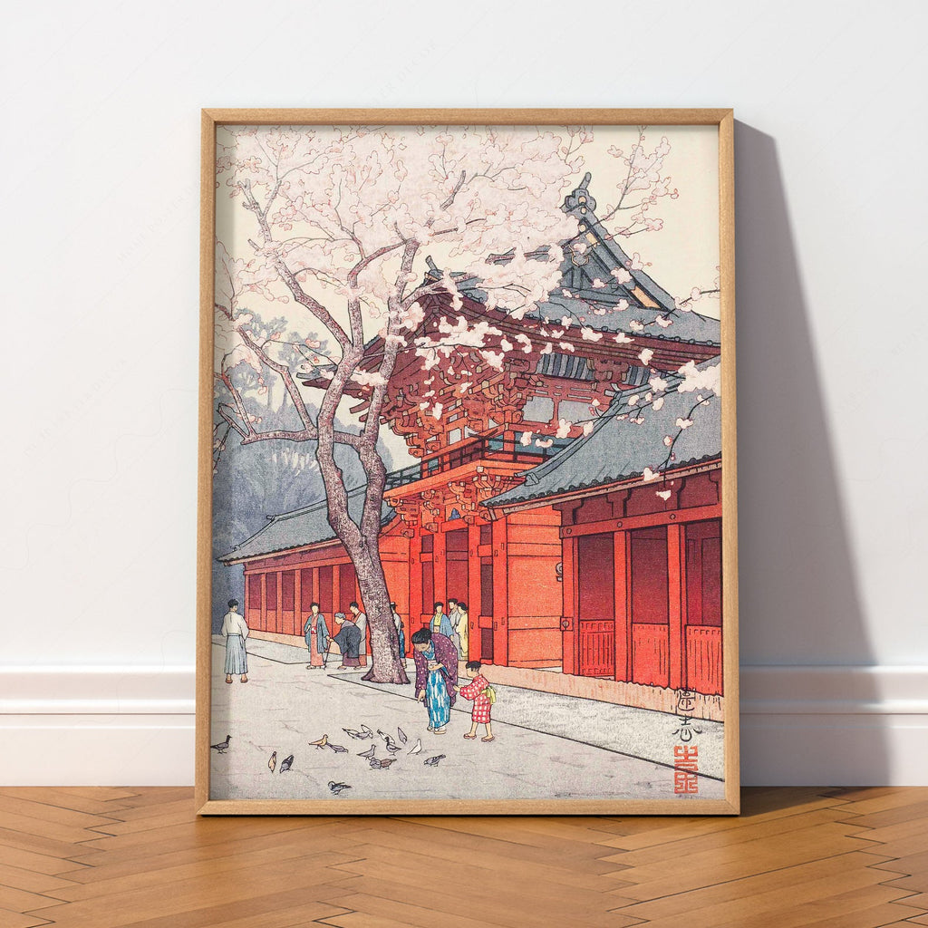 Hiroaki Takahashi Cherry Blossom Temple Print – Japanese Wall Art