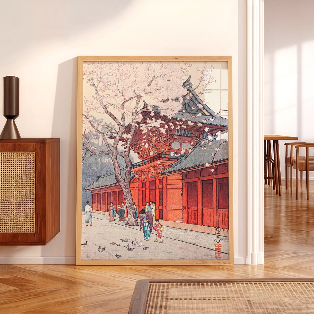Hiroaki Takahashi Cherry Blossom Temple Print – Japanese Wall Art