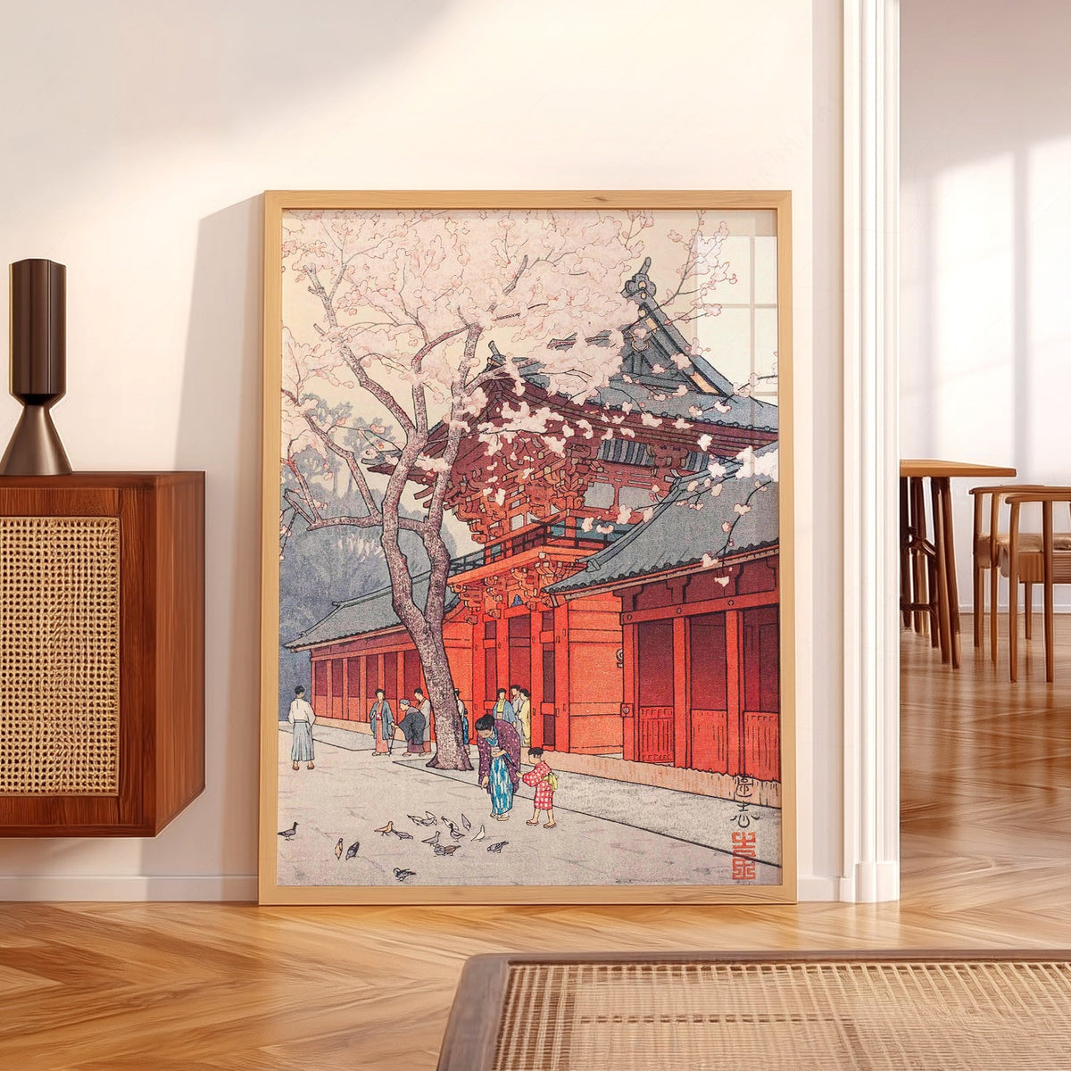 Hiroaki Takahashi Cherry Blossom Temple Print – Japanese Wall Art
