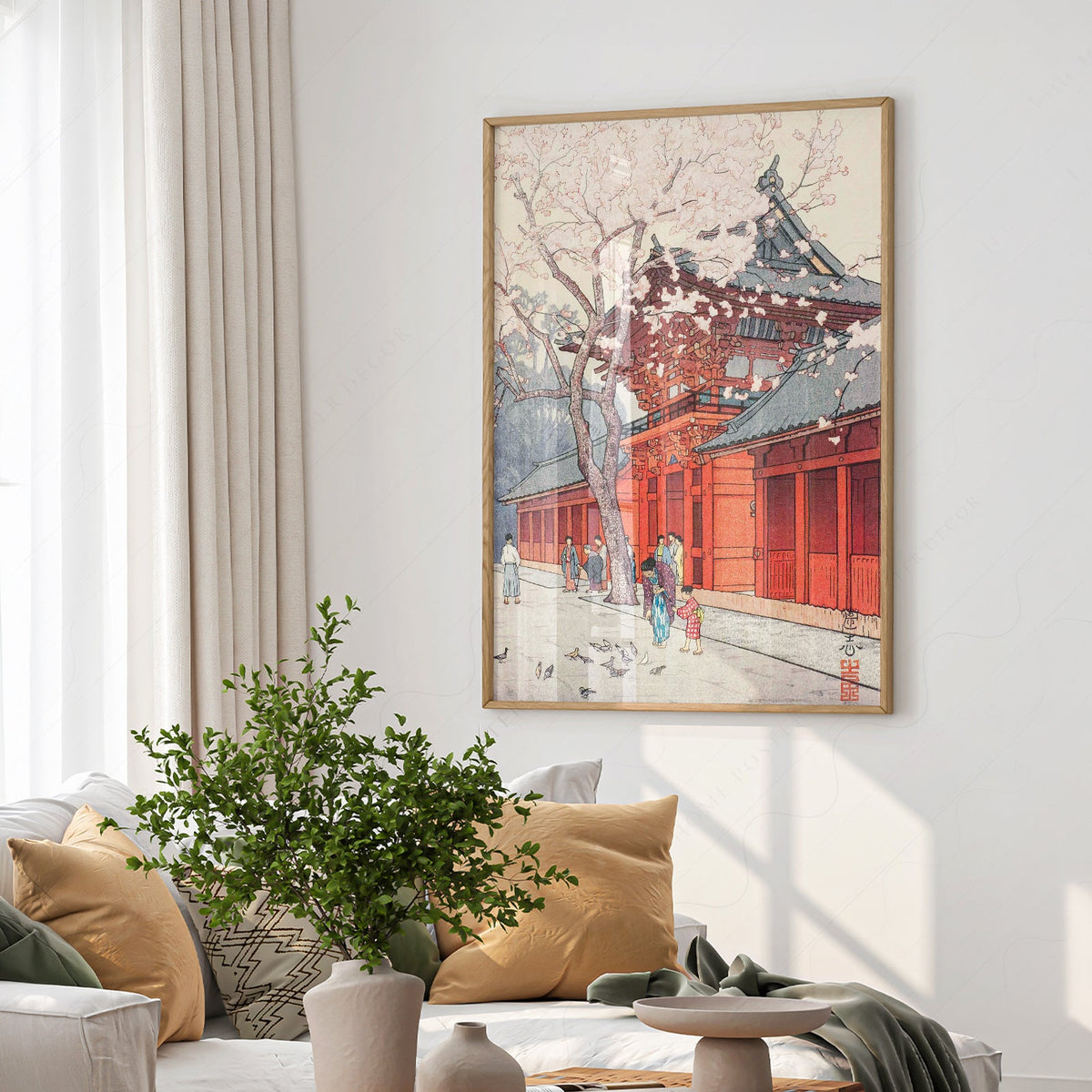 Hiroaki Takahashi Cherry Blossom Temple Print – Japanese Wall Art