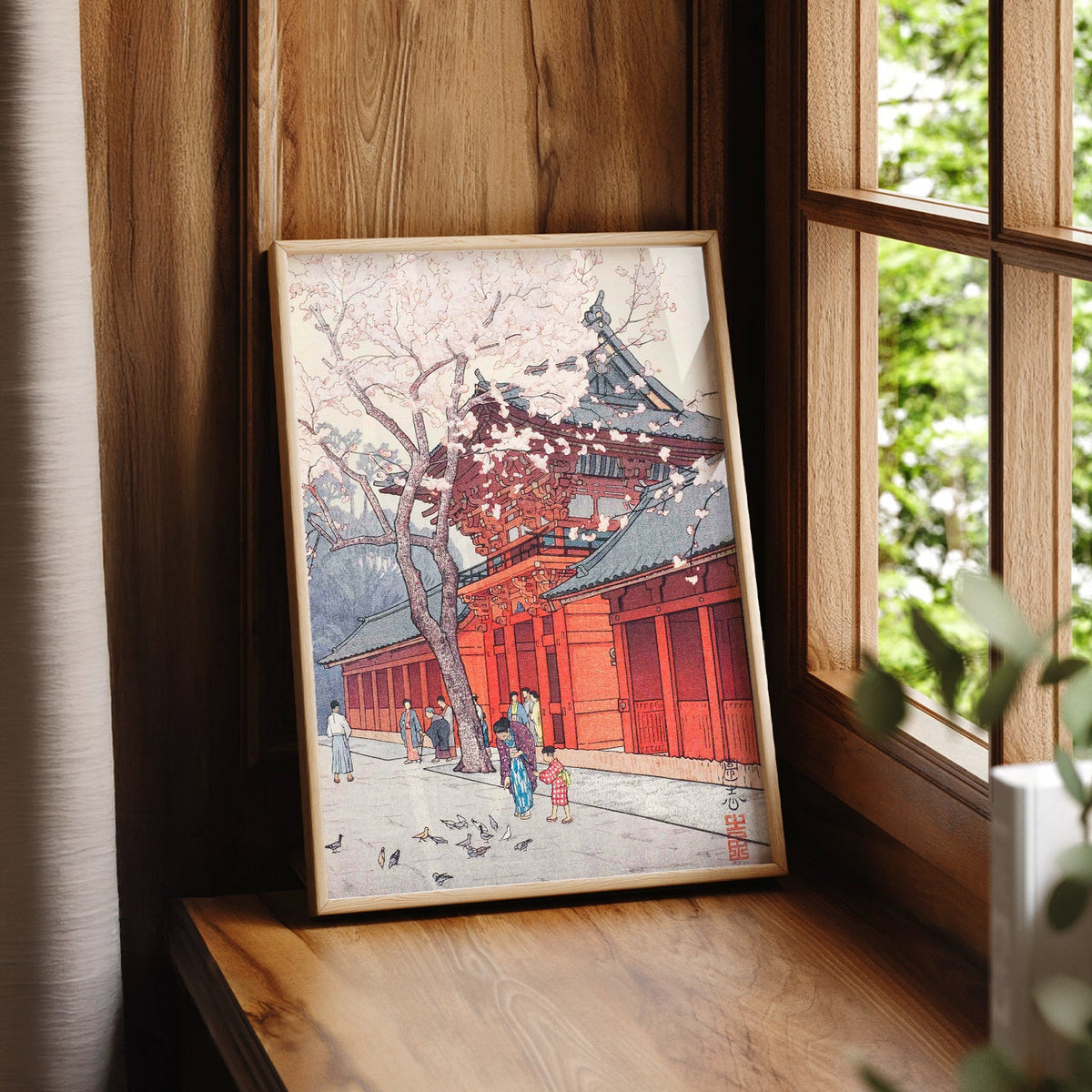 Hiroaki Takahashi Cherry Blossom Temple Print – Japanese Wall Art