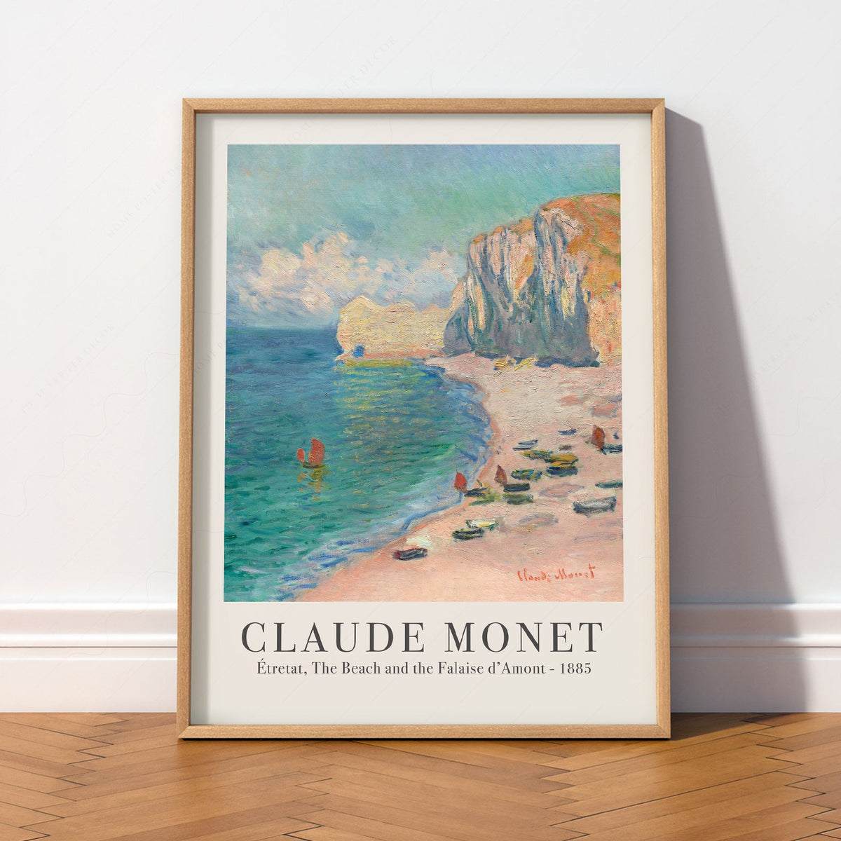 Claude Monet Étretat Beach and Falaise d'Amont Print – Coastal Wall Art