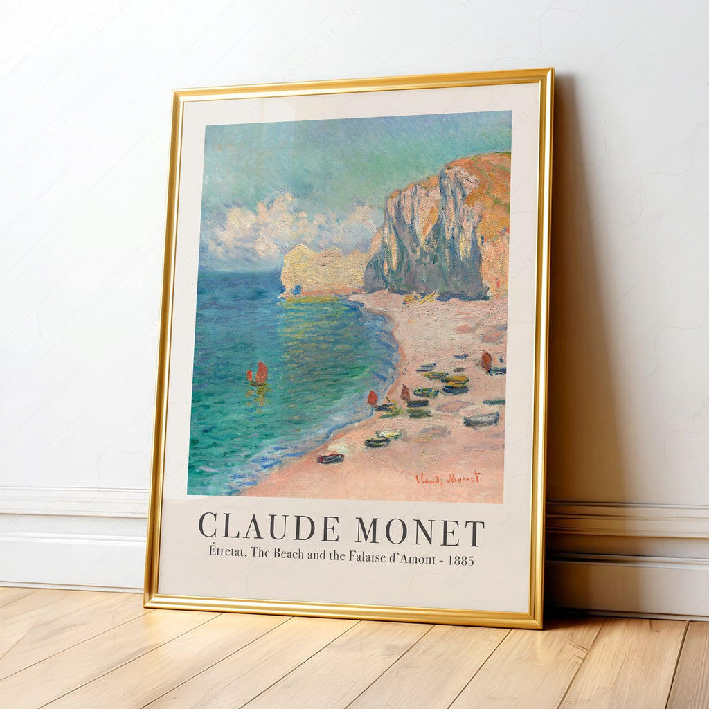 Claude Monet Étretat Beach and Falaise d'Amont Print – Coastal Wall Art