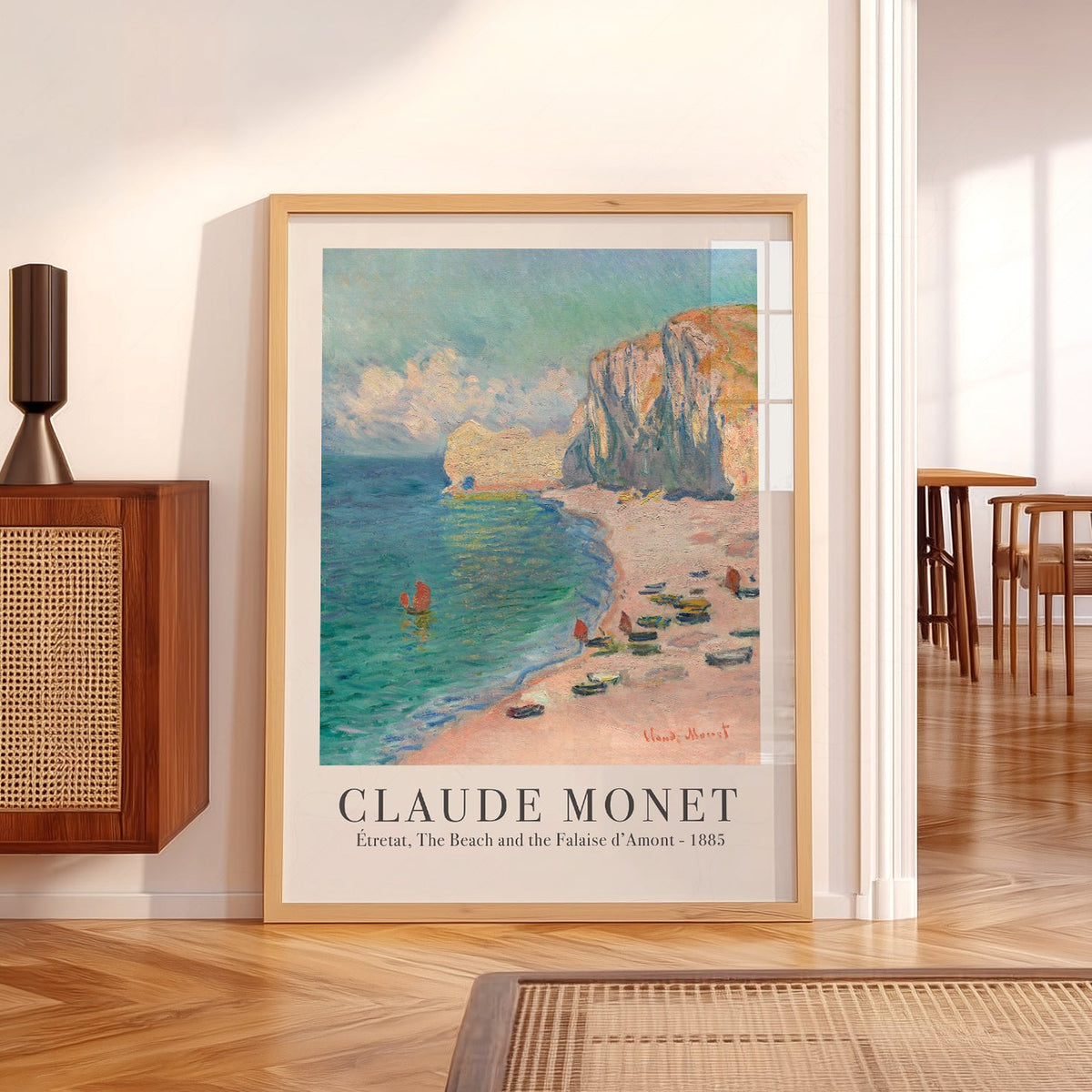 Claude Monet Étretat Beach and Falaise d'Amont Print – Coastal Wall Art