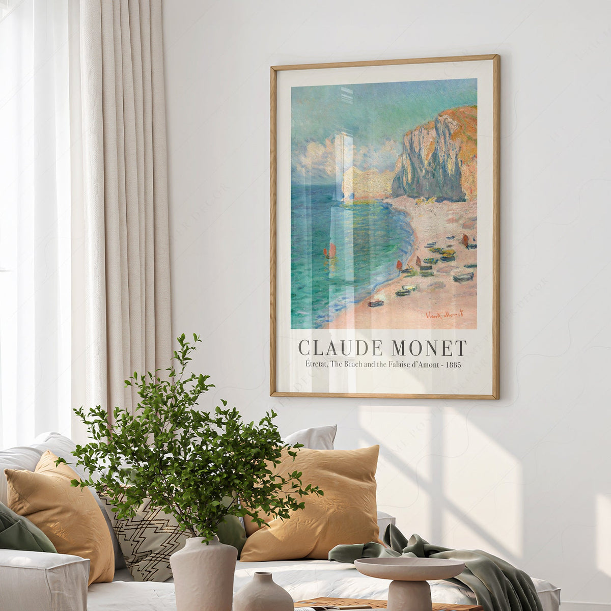 Claude Monet Étretat Beach and Falaise d'Amont Print – Coastal Wall Art
