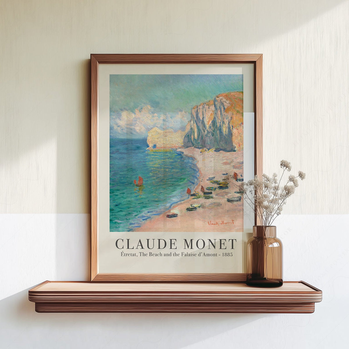 Claude Monet Étretat Beach and Falaise d'Amont Print – Coastal Wall Art