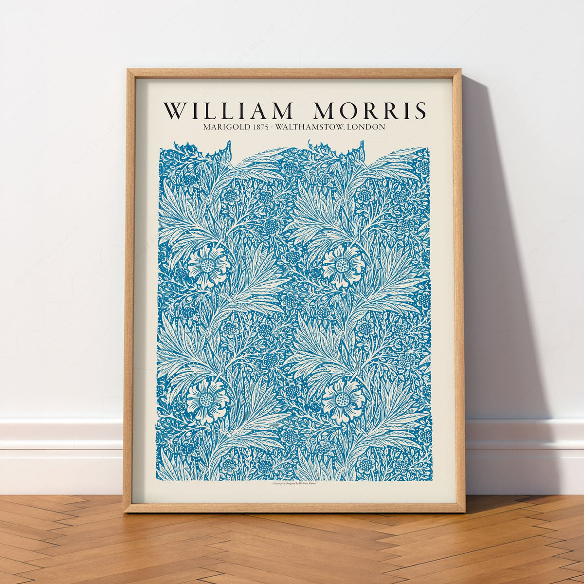 William Morris Marigold 1875 Art Print – Blue Floral Wall Art Poster