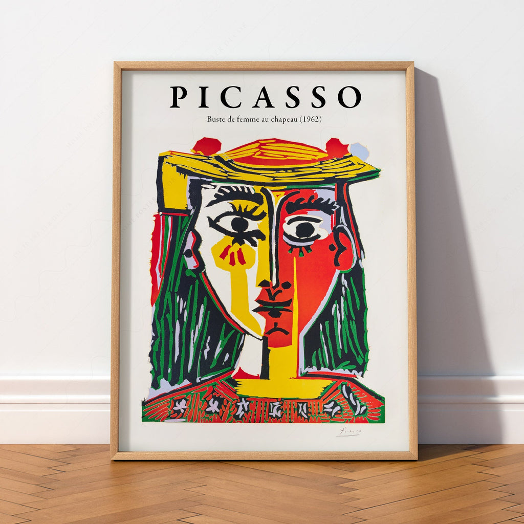 Pablo Picasso Buste de Femme au Chapeau Art Print – Cubist Wall Art