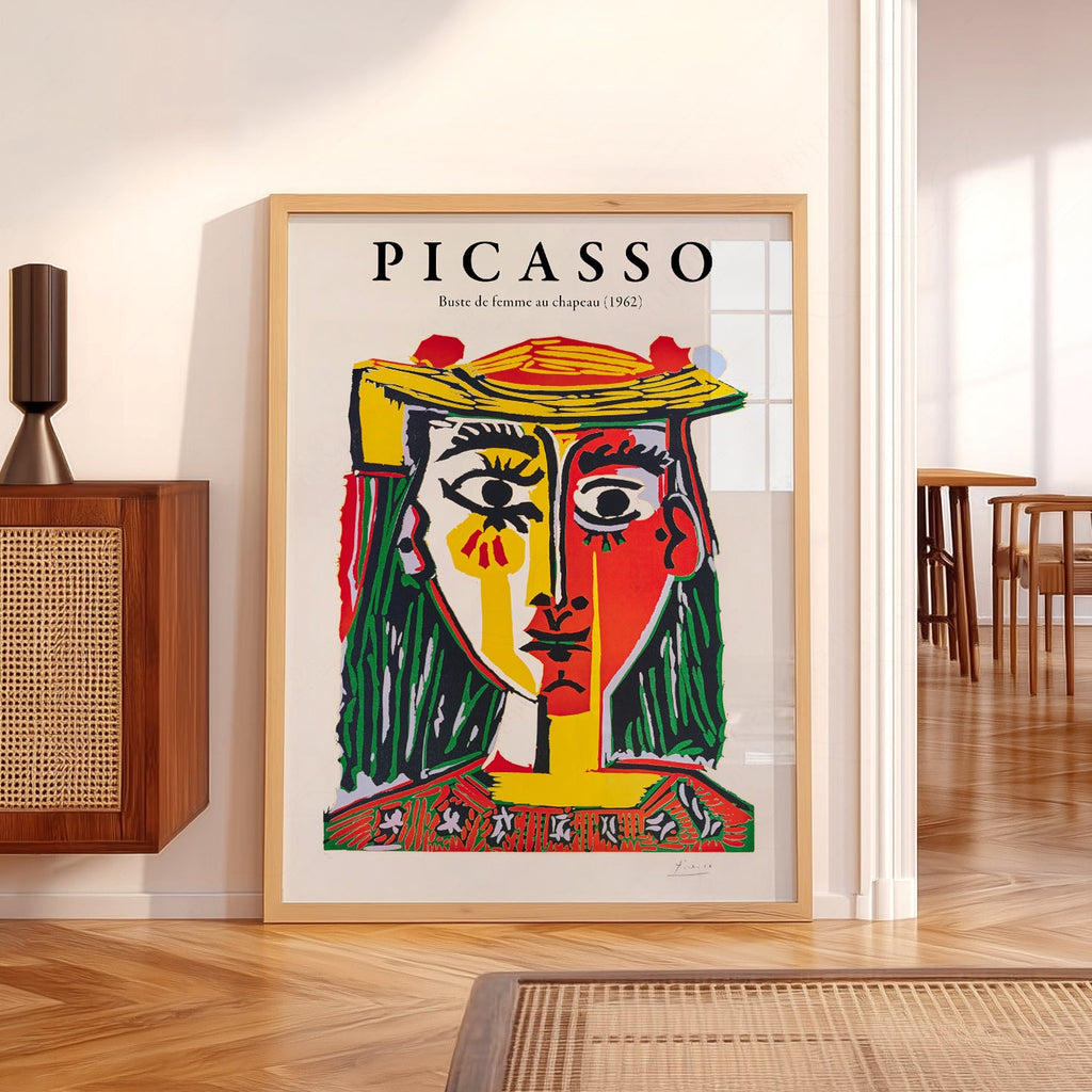 Pablo Picasso Buste de Femme au Chapeau Art Print – Cubist Wall Art