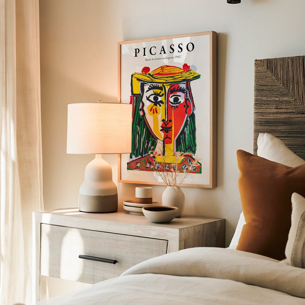 Pablo Picasso Buste de Femme au Chapeau Art Print – Cubist Wall Art