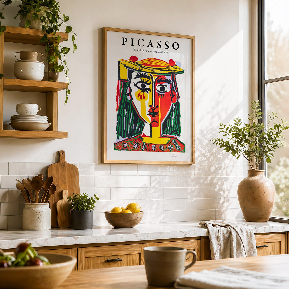Pablo Picasso Buste de Femme au Chapeau Art Print – Cubist Wall Art