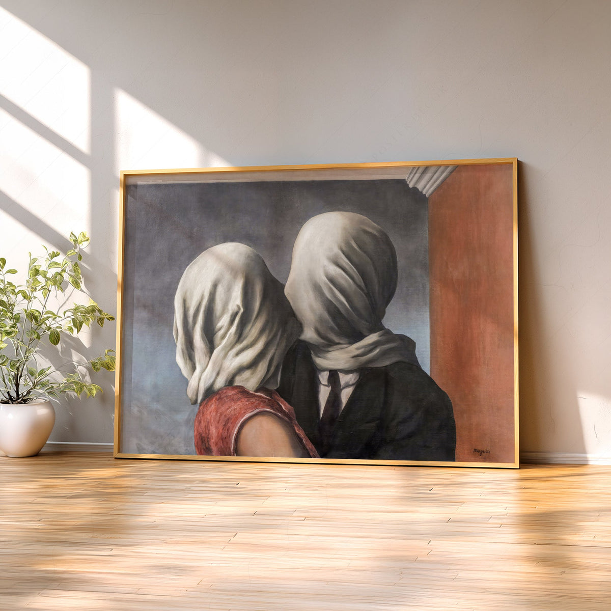 René Magritte The Lovers Art Print – Surrealist Wall Art Poster