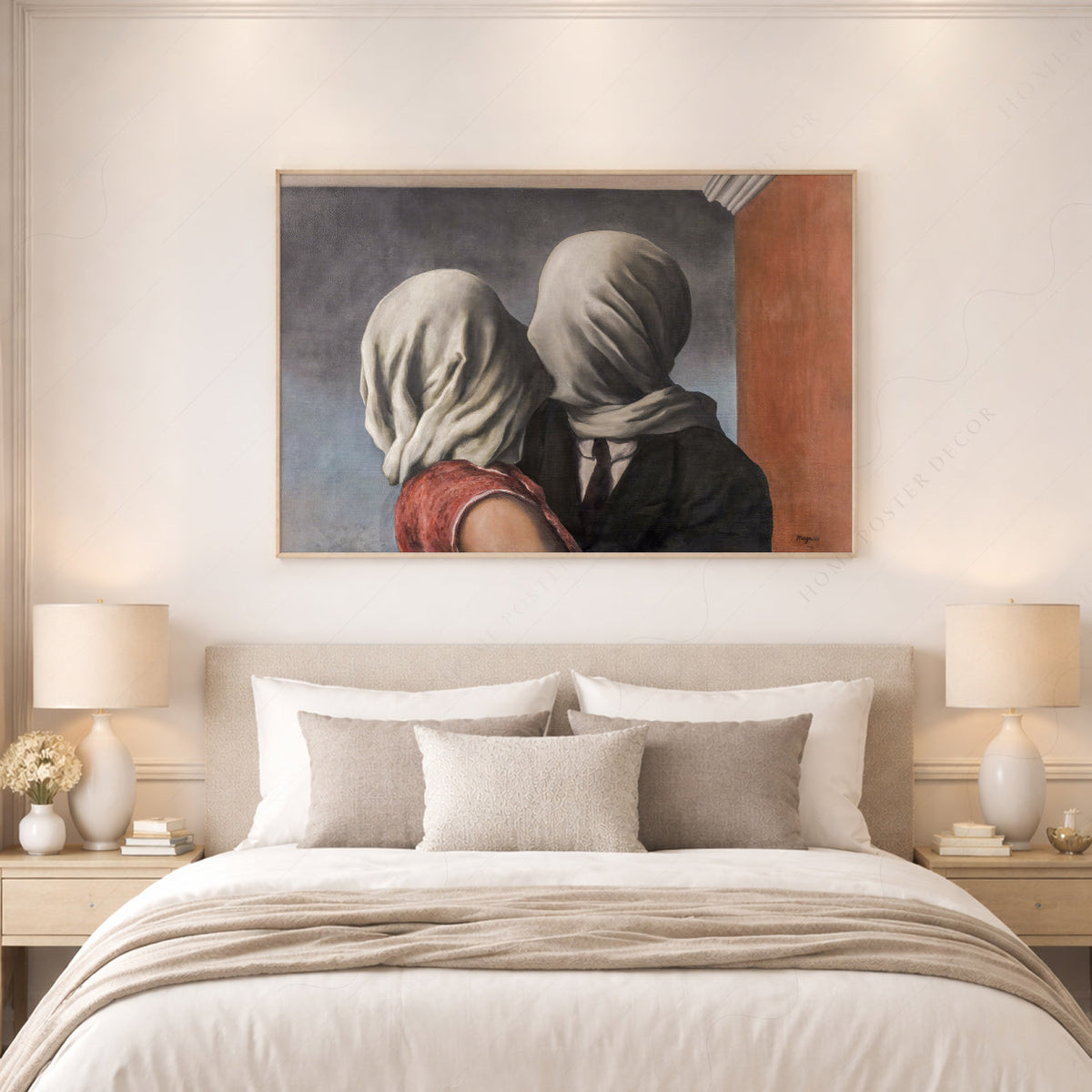 René Magritte The Lovers Art Print – Surrealist Wall Art Poster