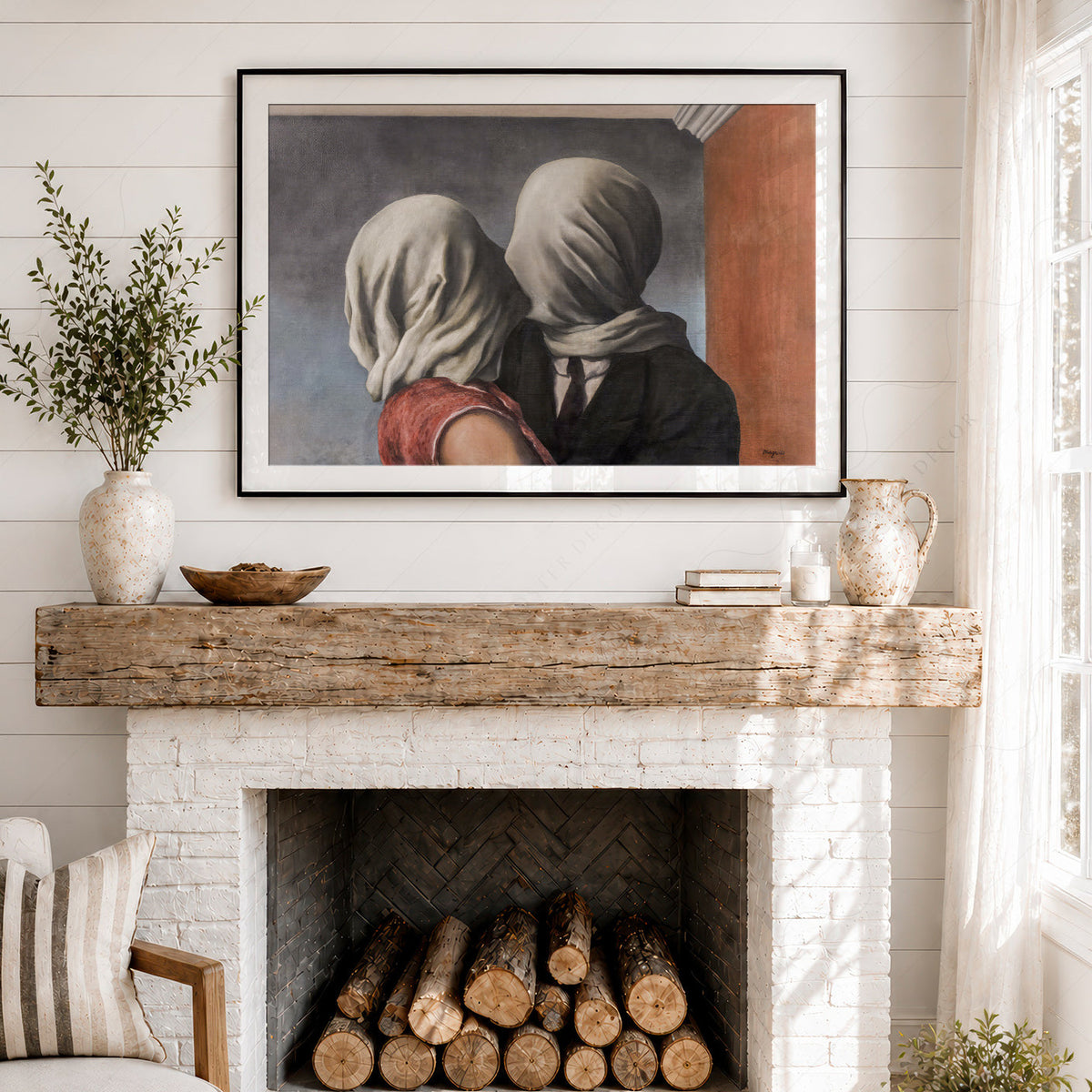 René Magritte The Lovers Art Print – Surrealist Wall Art Poster