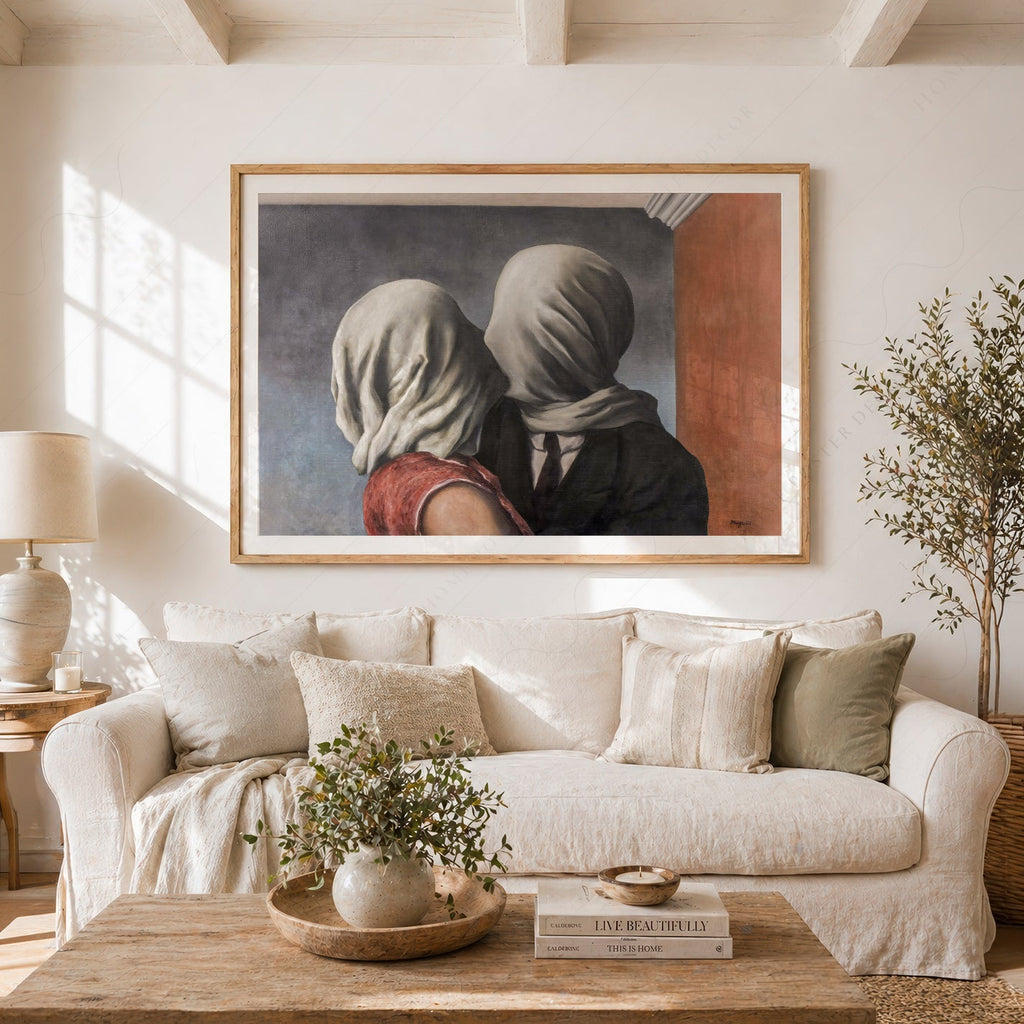 René Magritte The Lovers Art Print – Surrealist Wall Art Poster